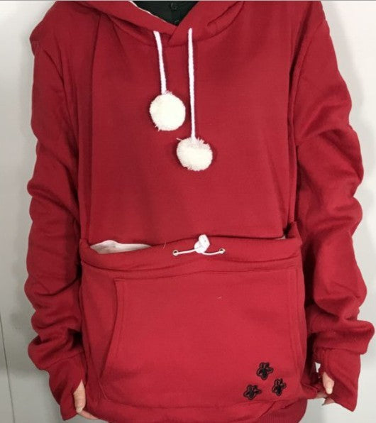 Exclusive Winter Hoodie with Pet Pocket – Cozy Sweatshirt for Cat Lovers