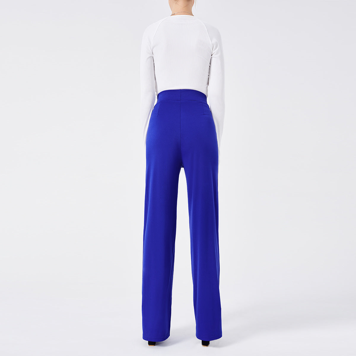 Flawless High-Waisted Slim Pants - Chic Bell Bottom Flair!